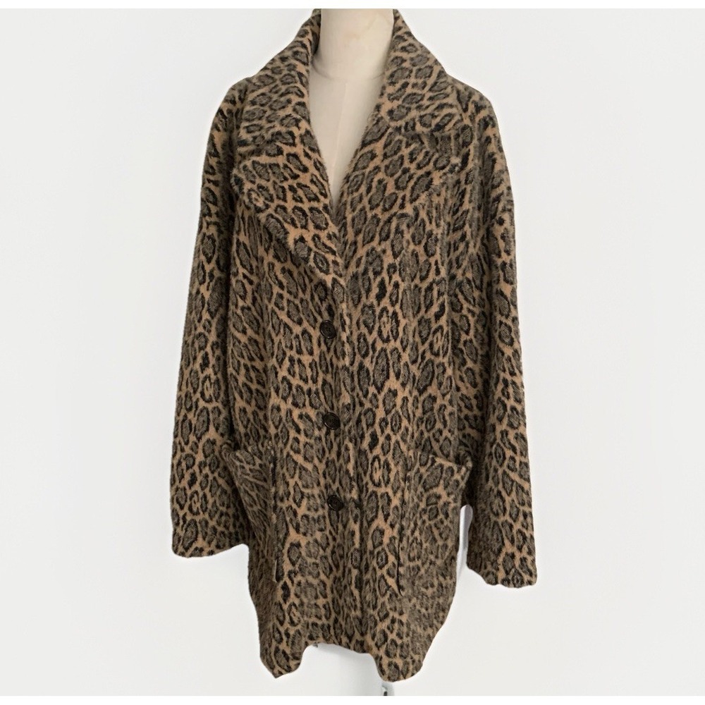 AVEC LES FILLES Leopard Coat Jacket Shacket 2x